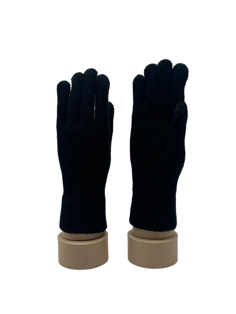 Ensemble bonnet/gants/écharpe noir