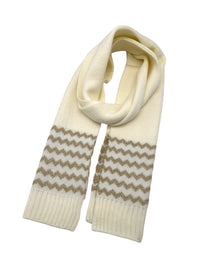 Ensemble bonnet/écharpe SWEN blanc/doré