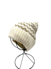 Ensemble bonnet/écharpe SWEN blanc/doré