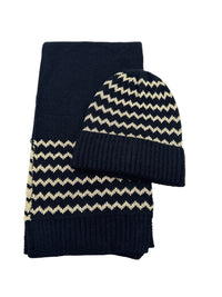 Ensemble bonnet/écharpe SWEN noir/doré