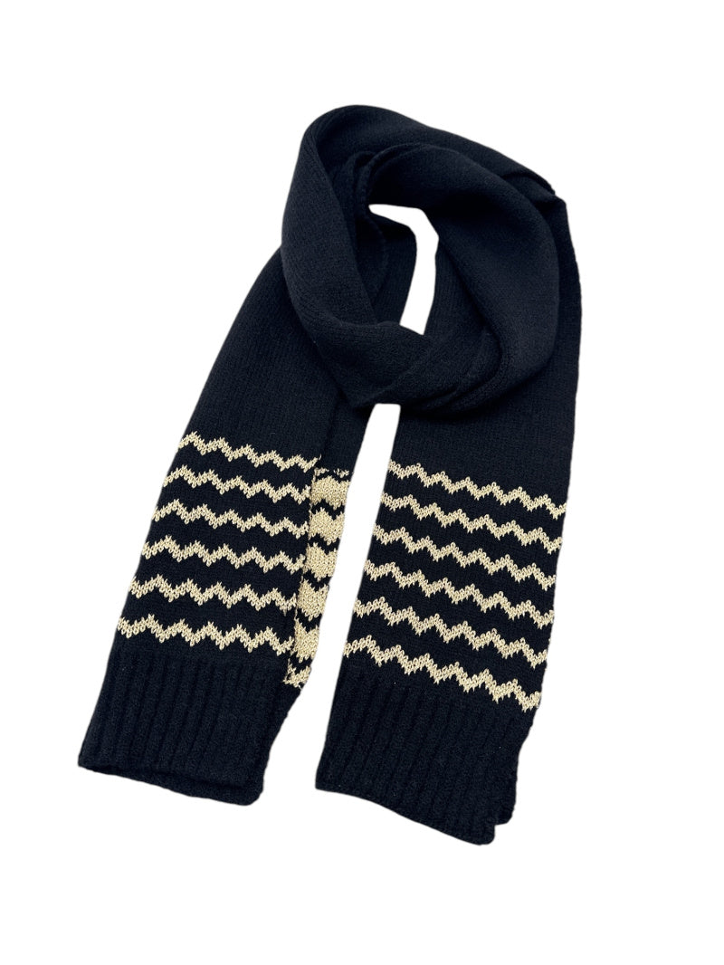Ensemble bonnet/écharpe SWEN noir/doré
