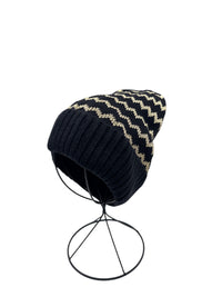 Ensemble bonnet/écharpe SWEN noir/doré