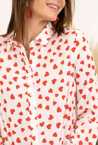 Chemise imprimée cœurs
