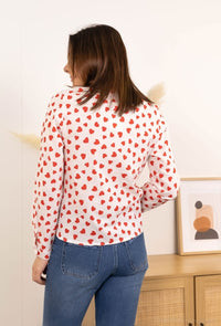 Chemise imprimée cœurs