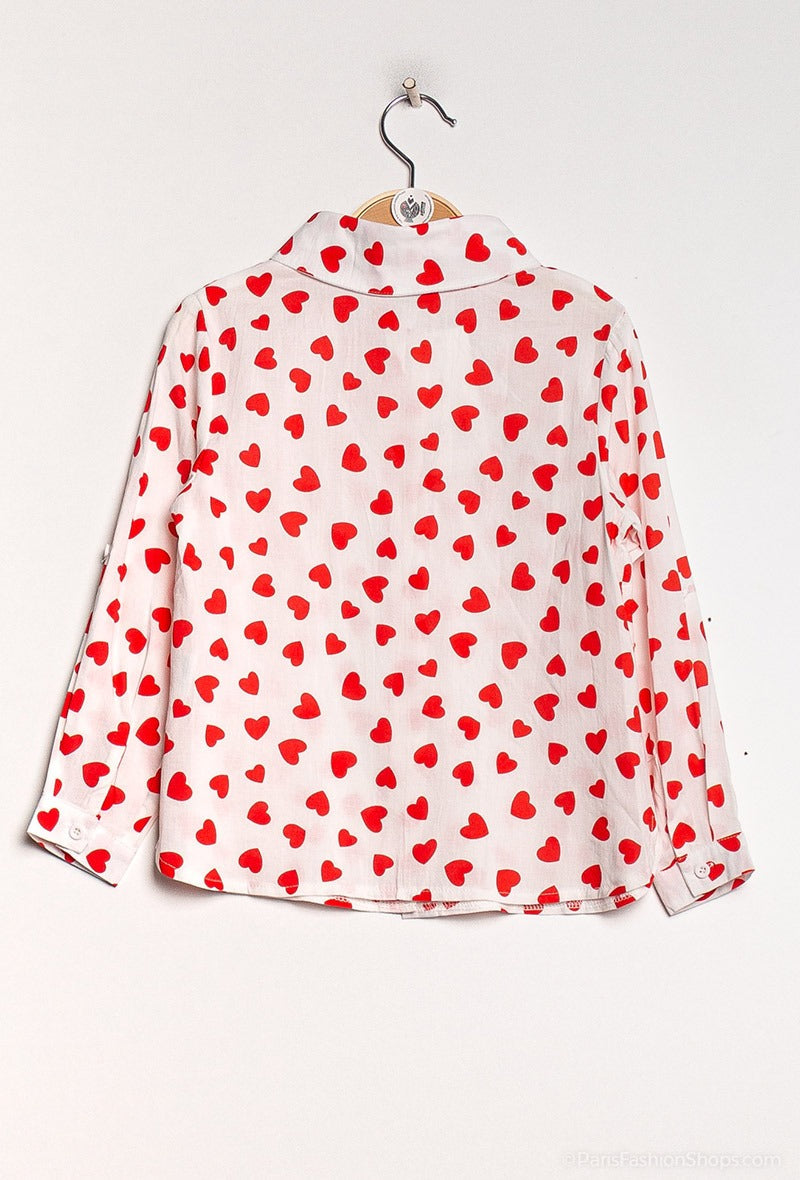 Chemise imprimée cœurs