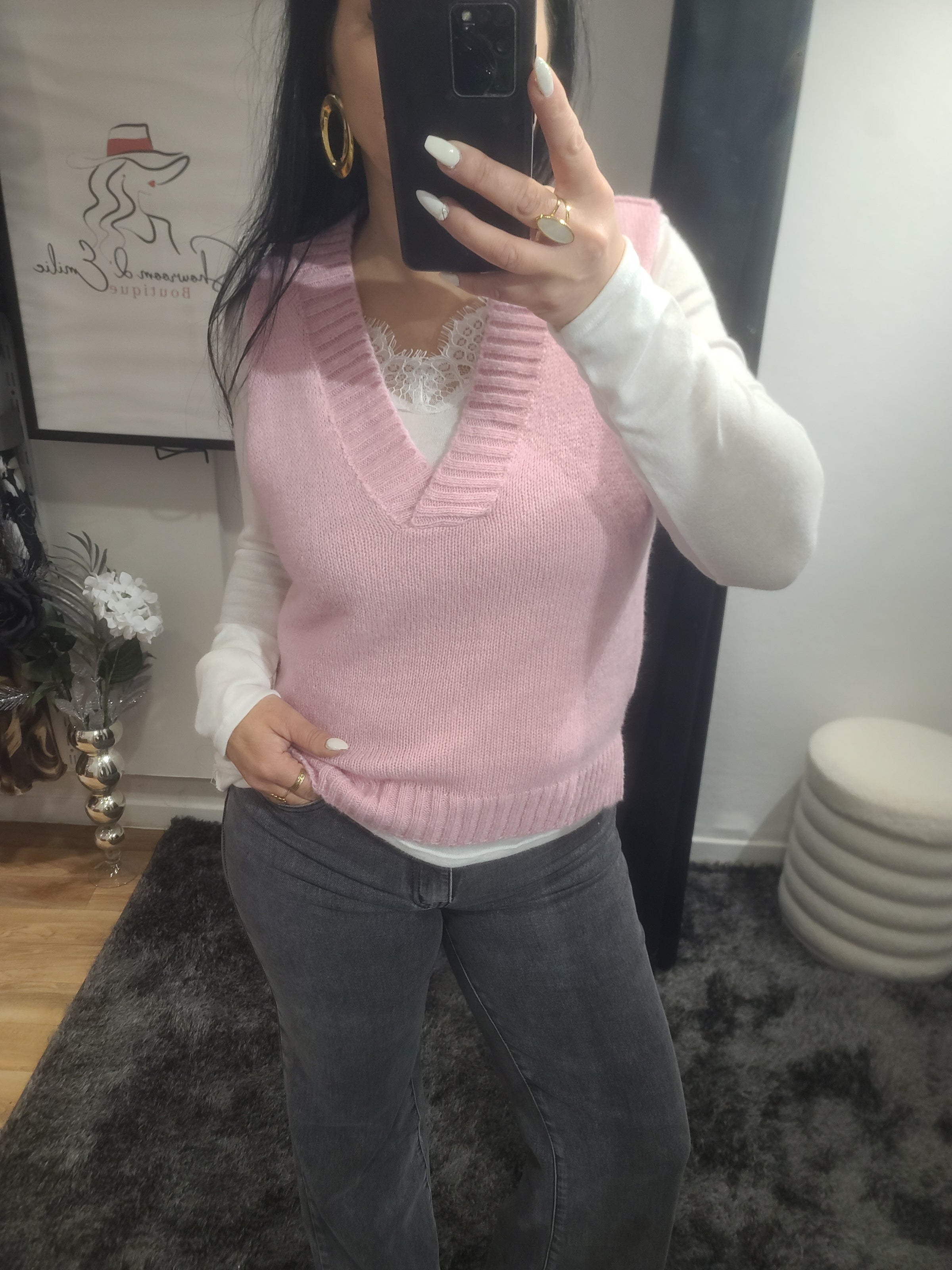 Pull sans manches TIAGO rose