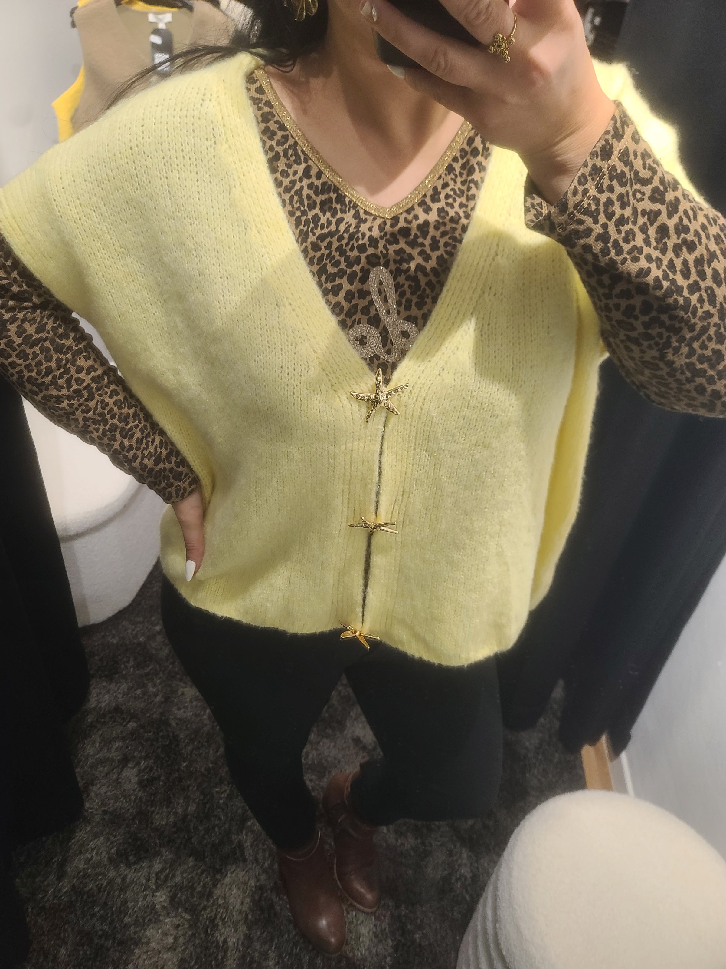 Gilet CALVIN jaune en alpaga