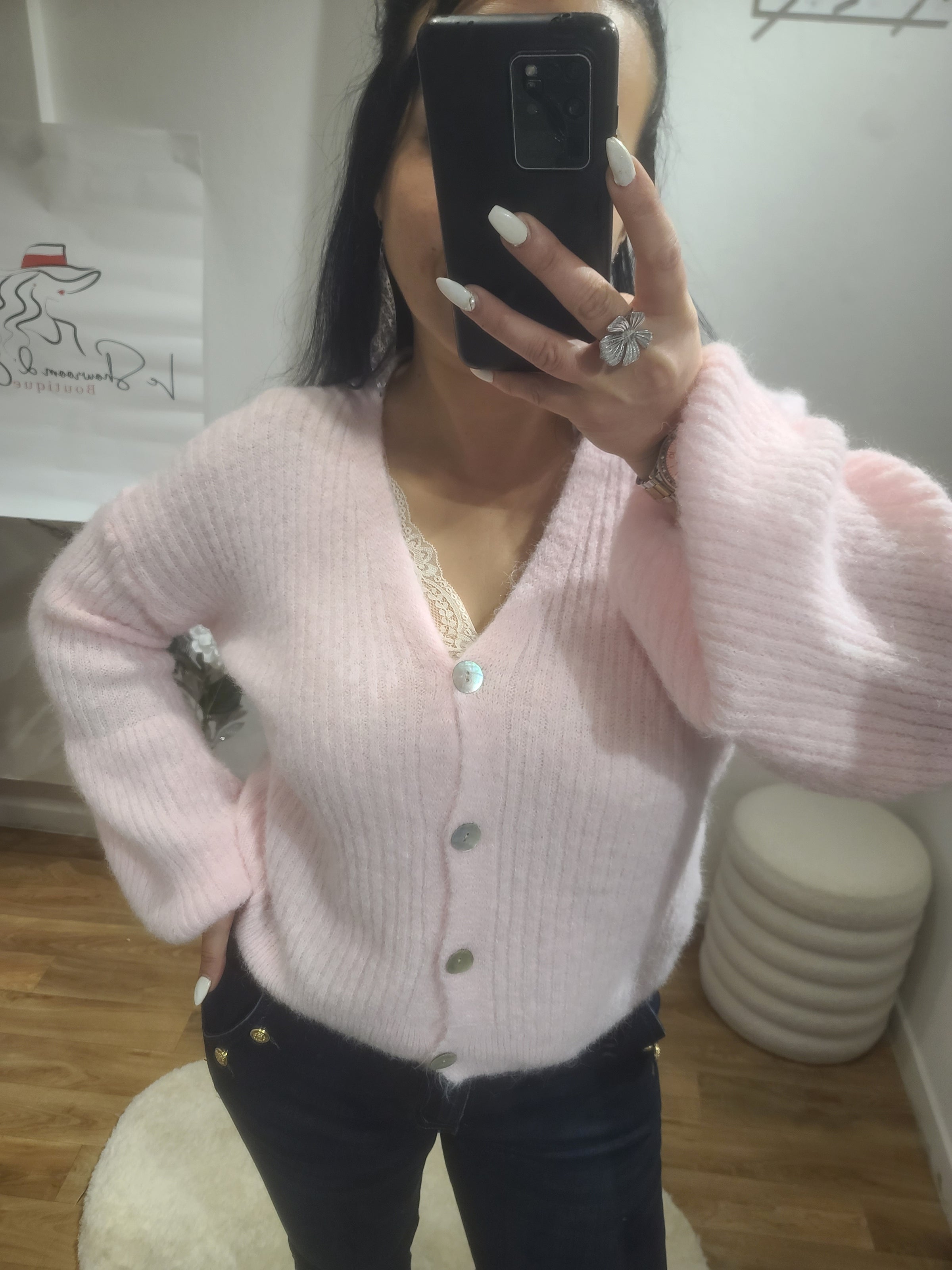 Gilet CHLOE rose
