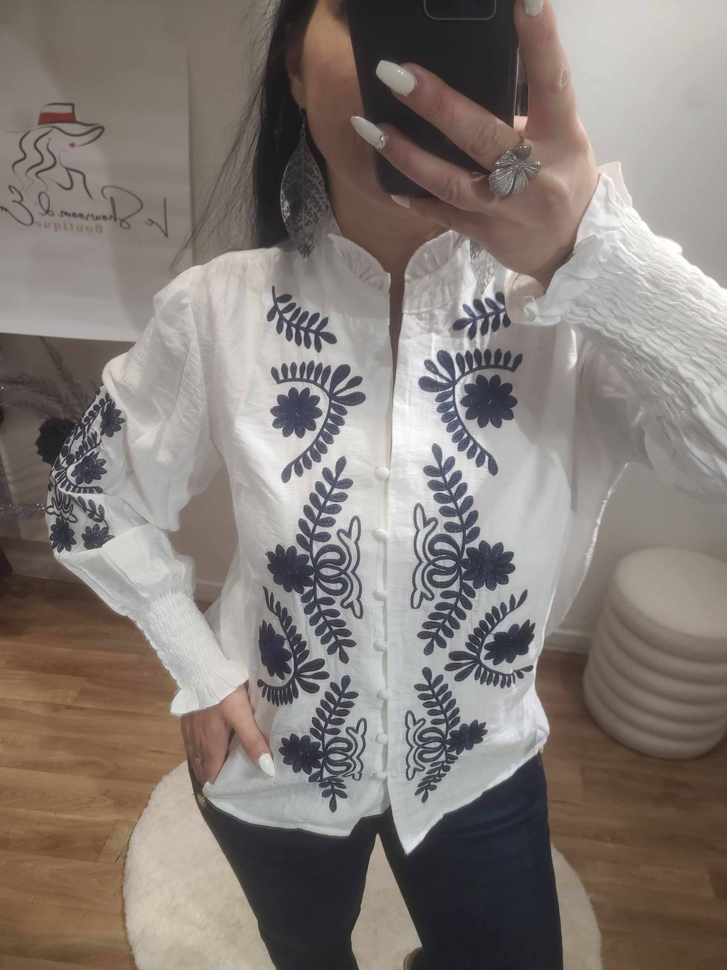 Chemise brodée MYKONOS