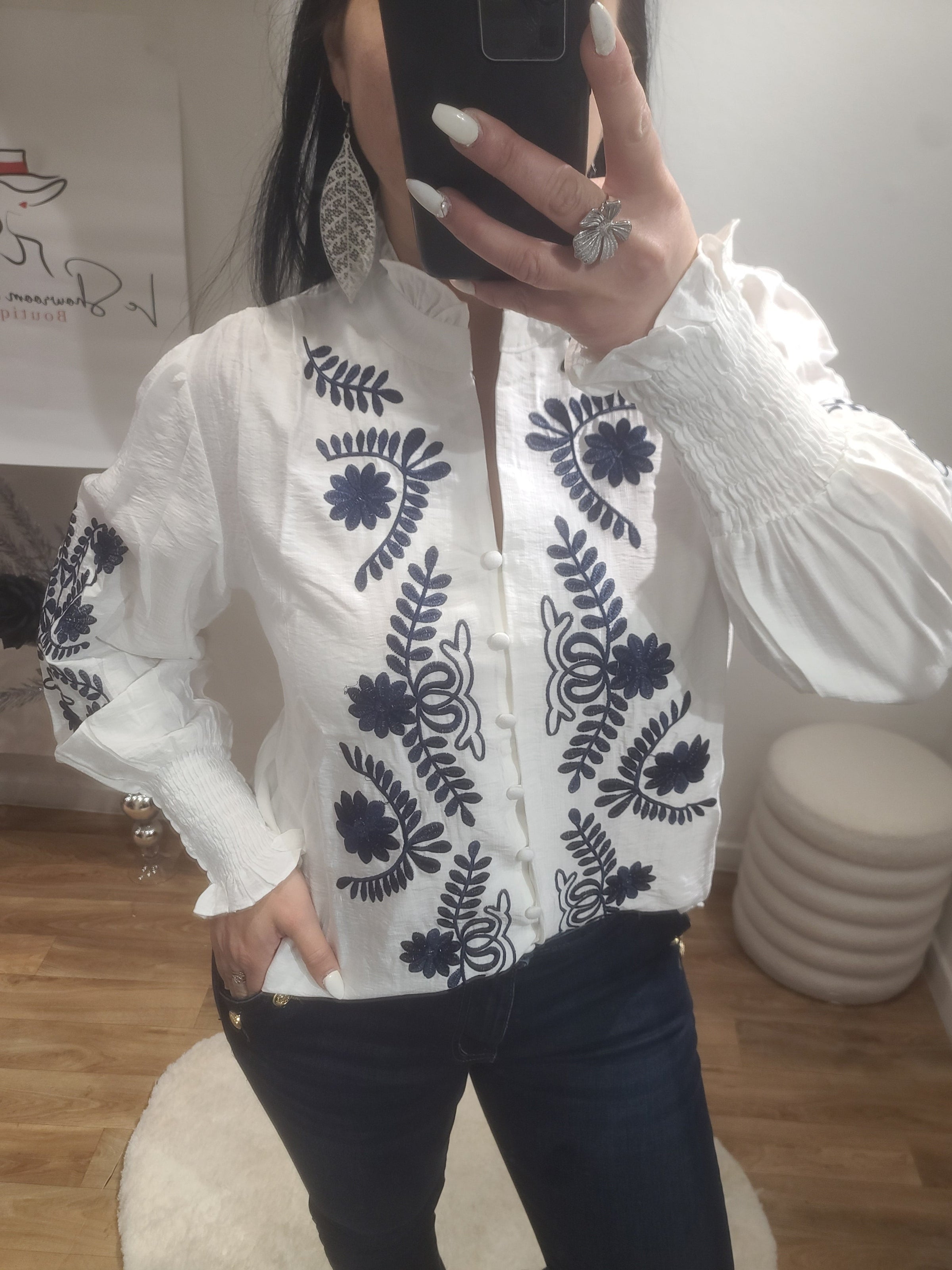 Chemise brodée MYKONOS