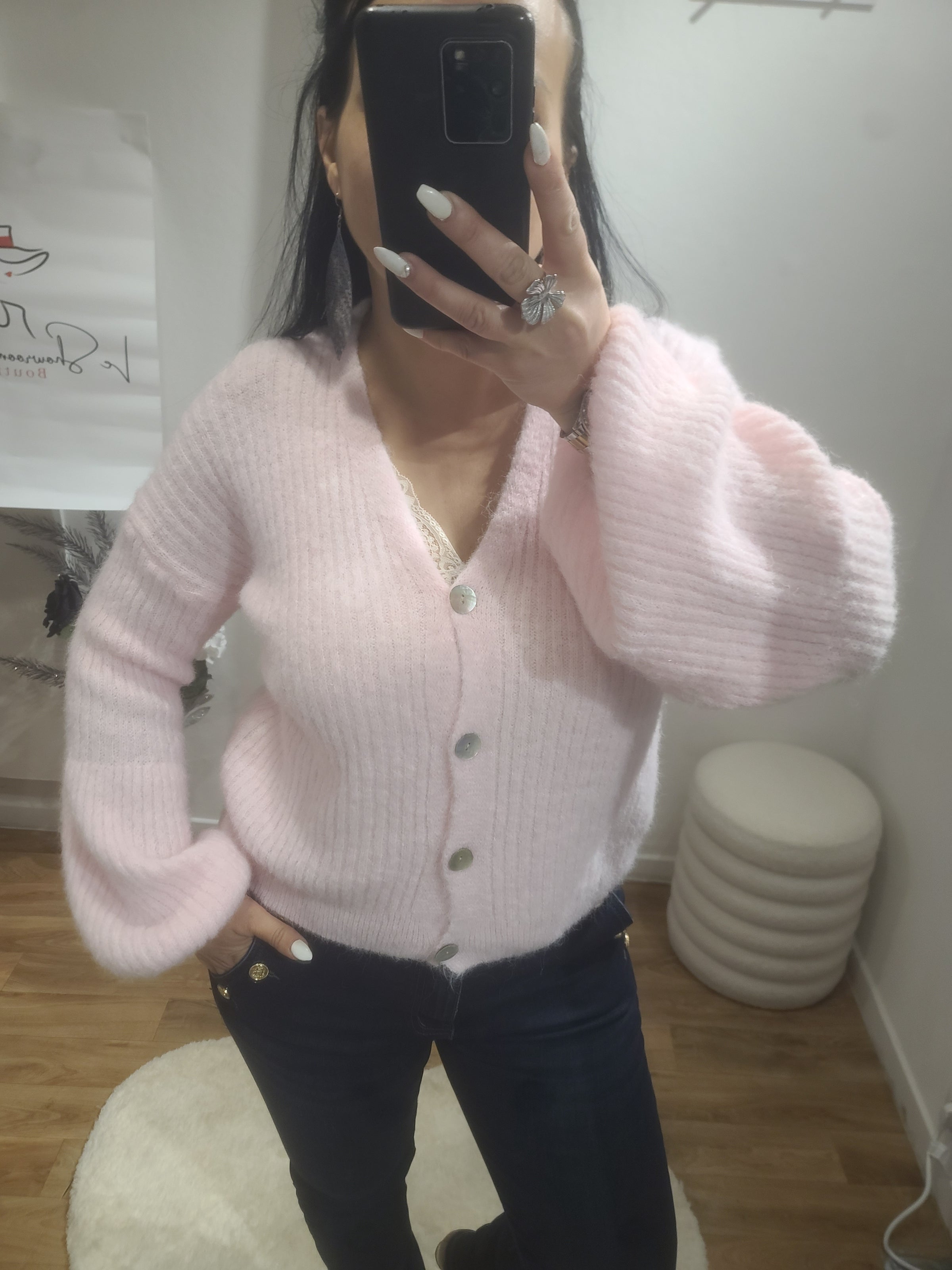 Gilet CHLOE rose