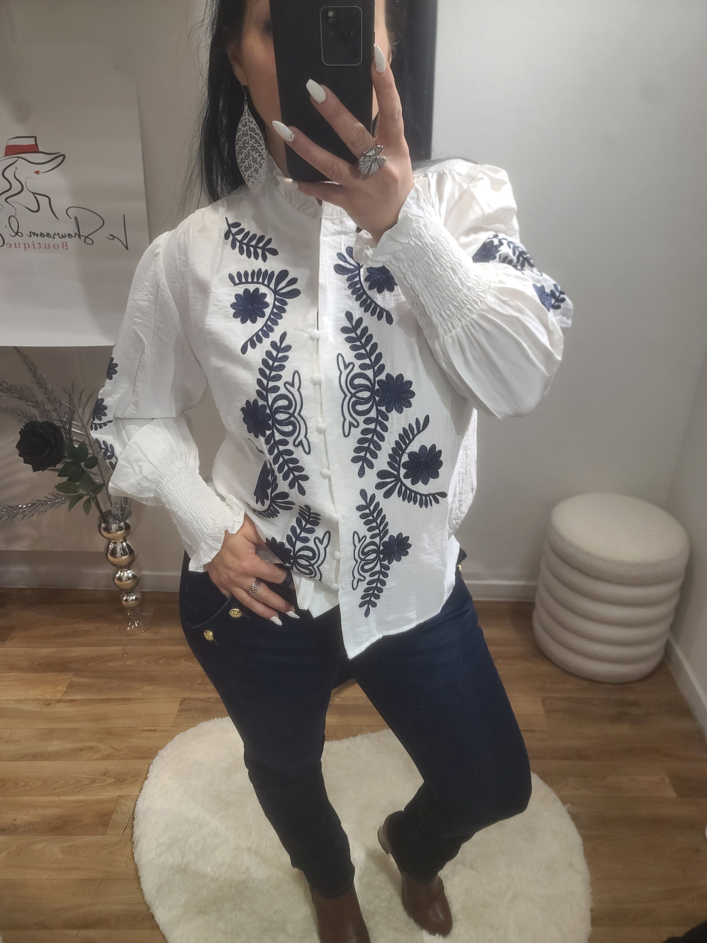Chemise brodée MYKONOS