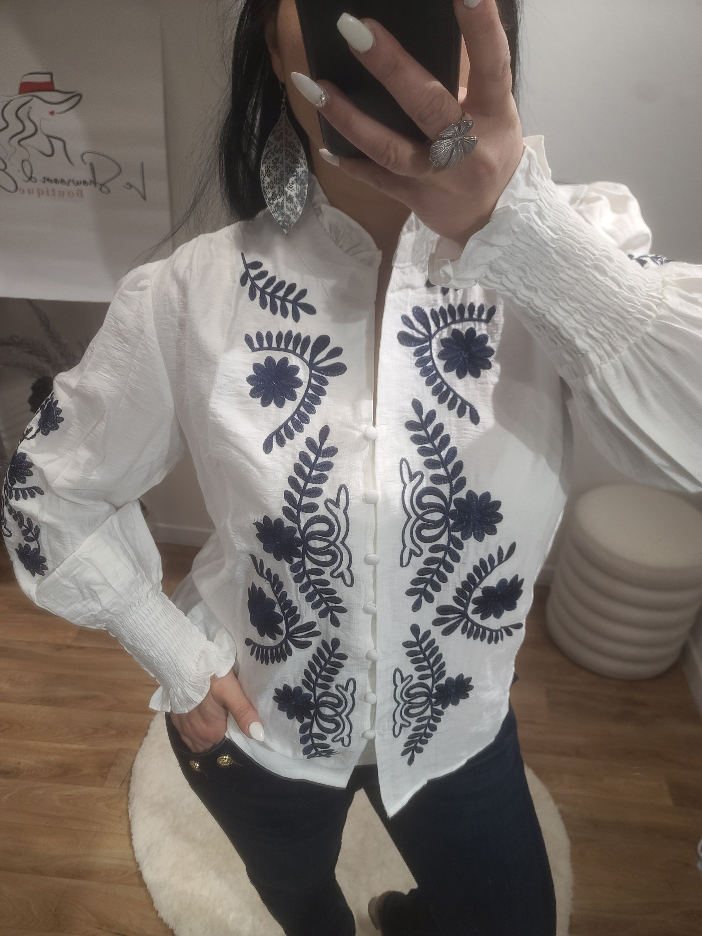 Chemise brodée MYKONOS