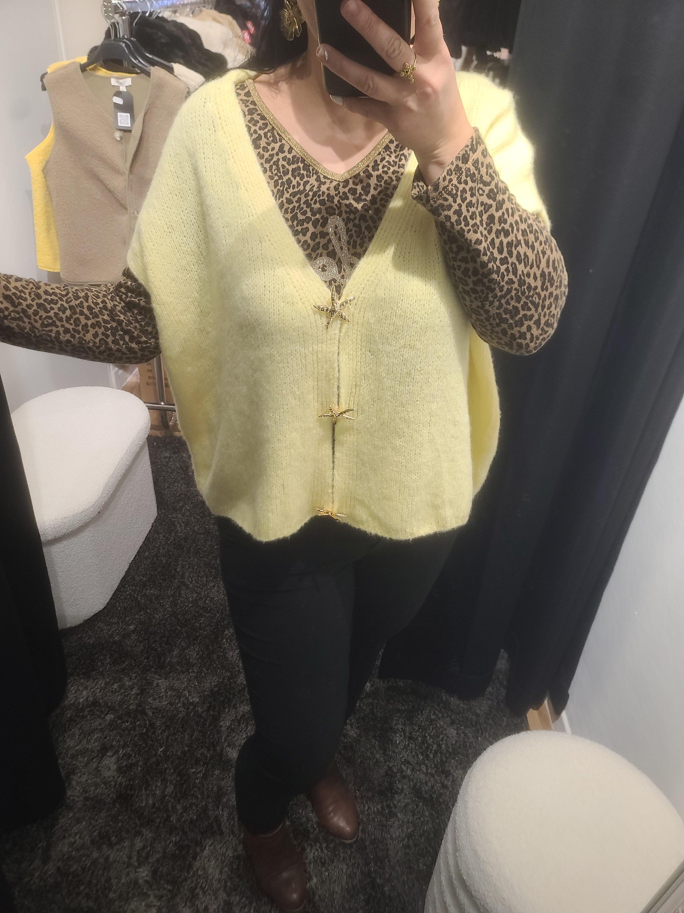 Gilet CALVIN jaune en alpaga