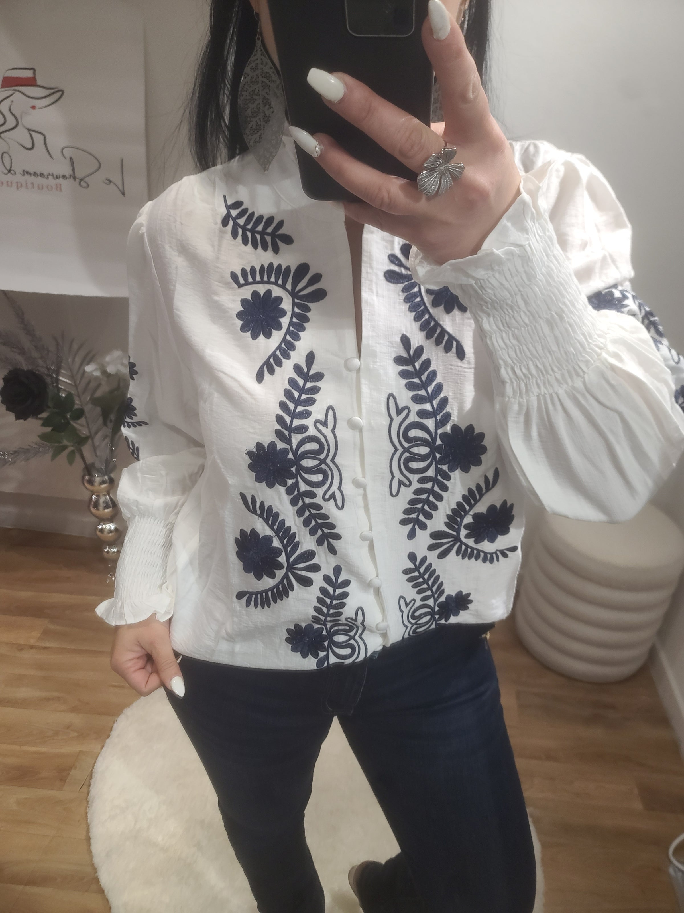 Chemise brodée MYKONOS
