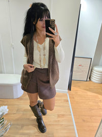 Gilet sans manches LÉON marron