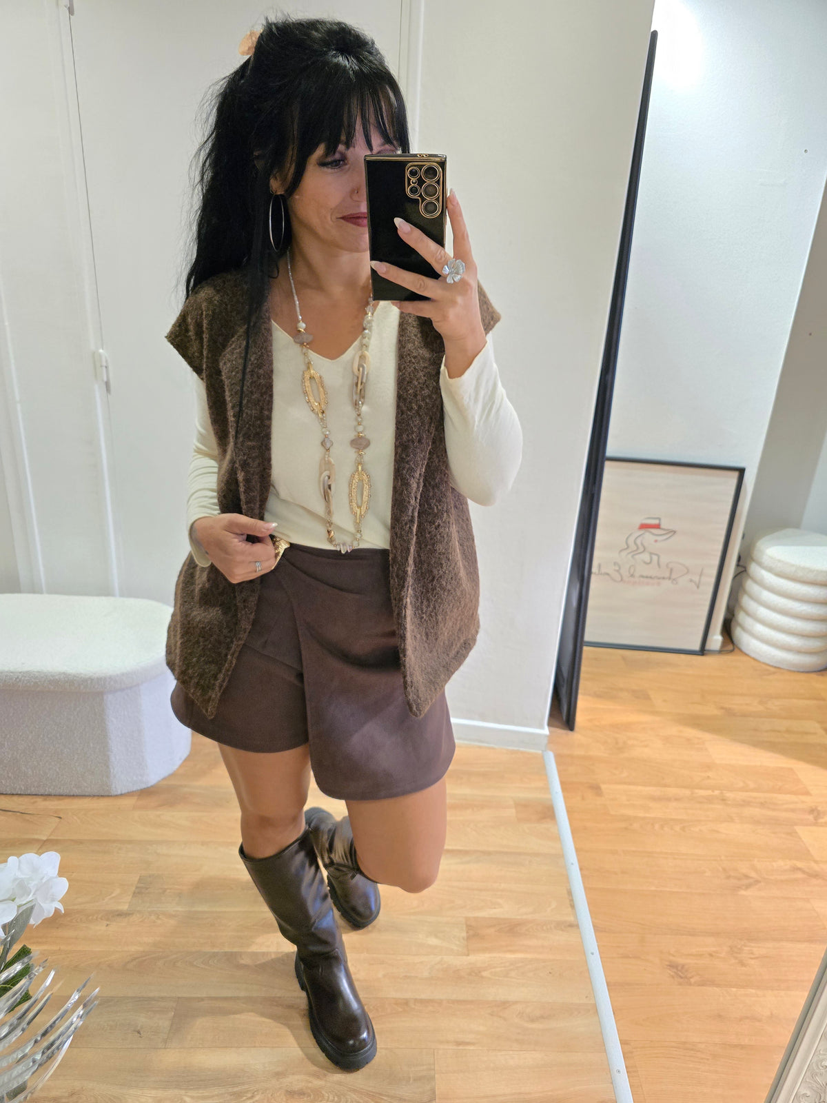 Gilet sans manches LÉON marron