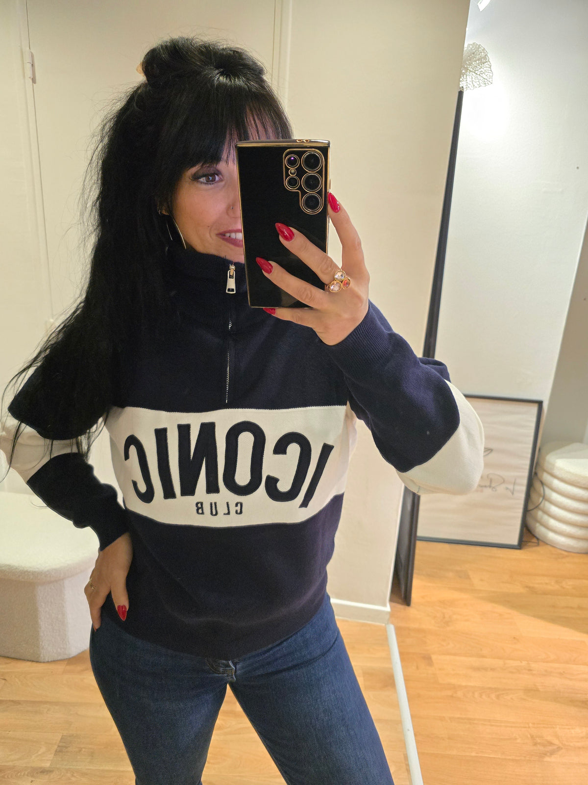Pull ICONIC bleu marine