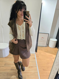 Gilet sans manches LÉON marron