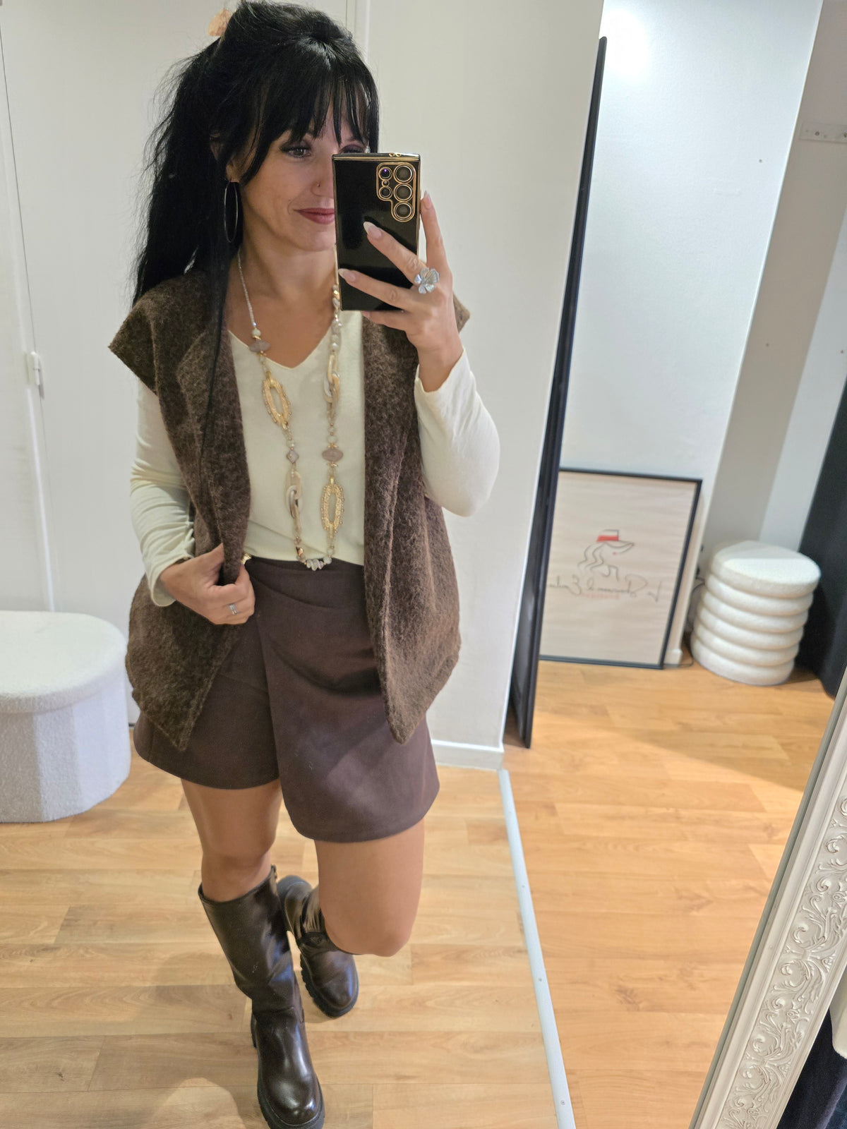 Gilet sans manches LÉON marron