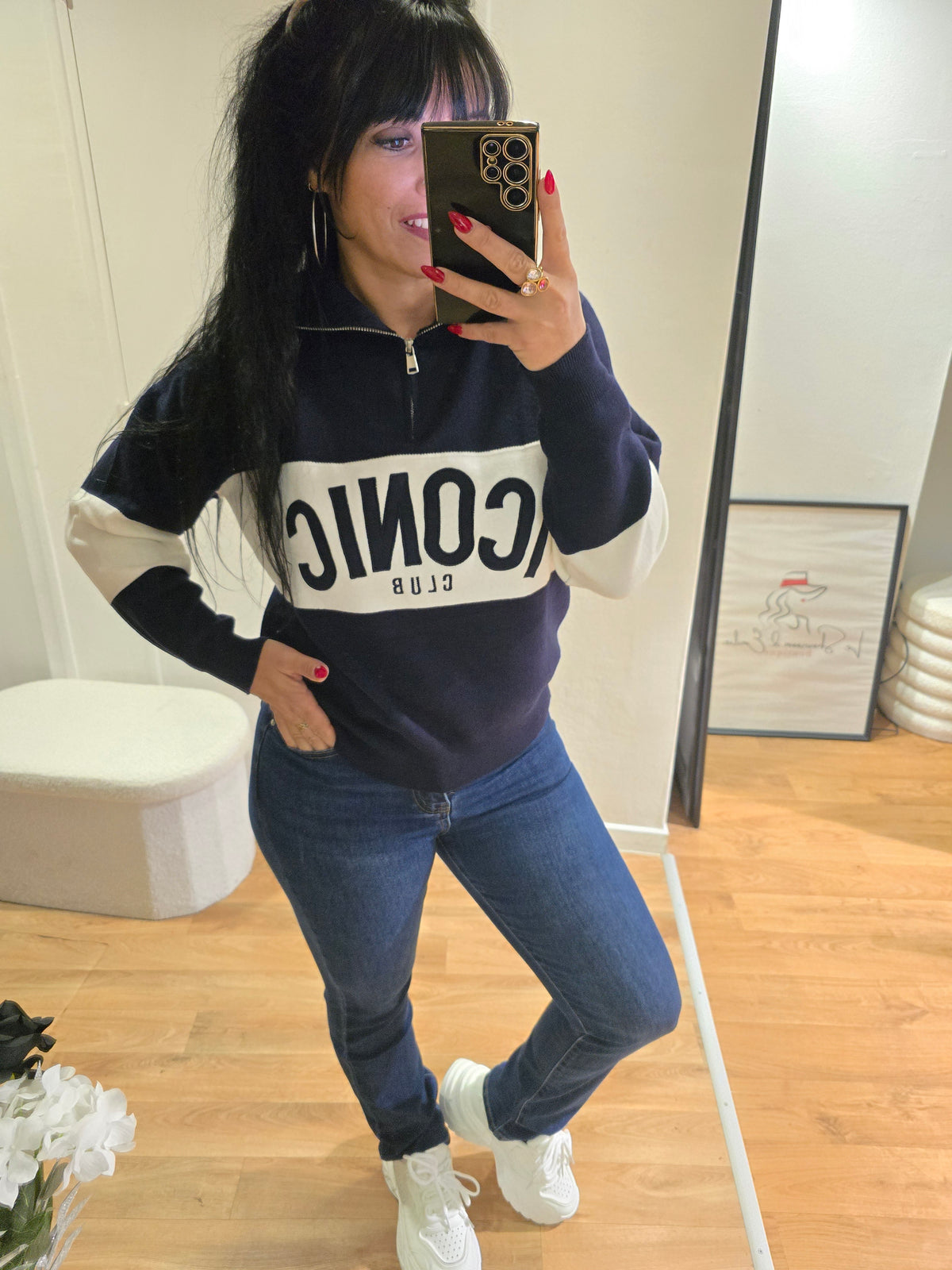Pull ICONIC bleu marine