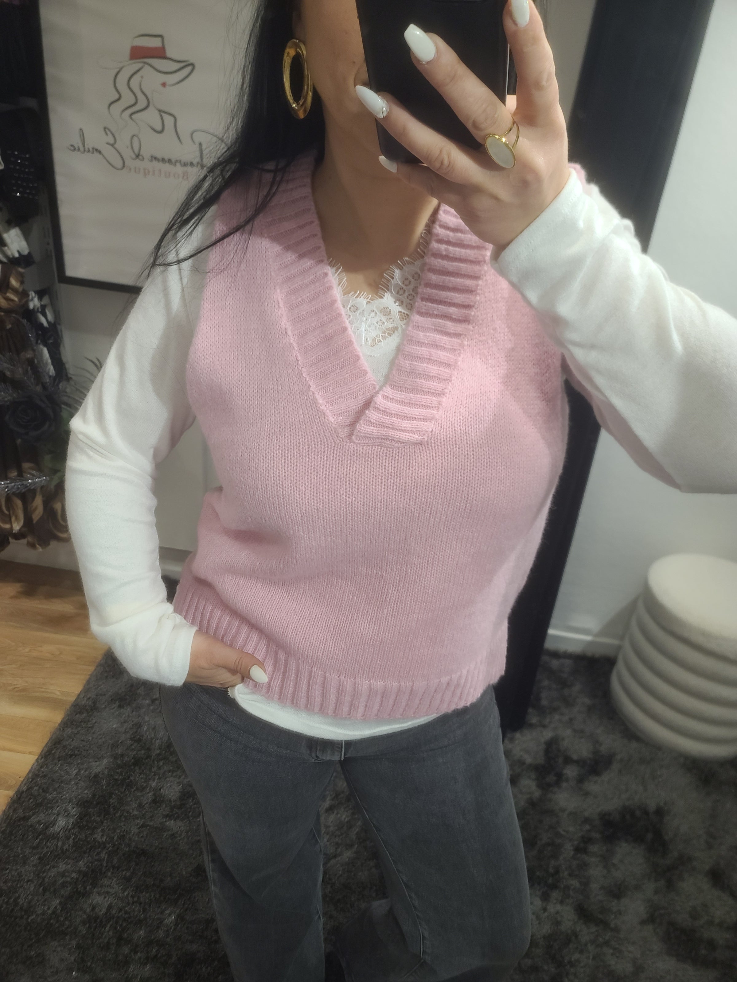 Pull sans manches TIAGO rose
